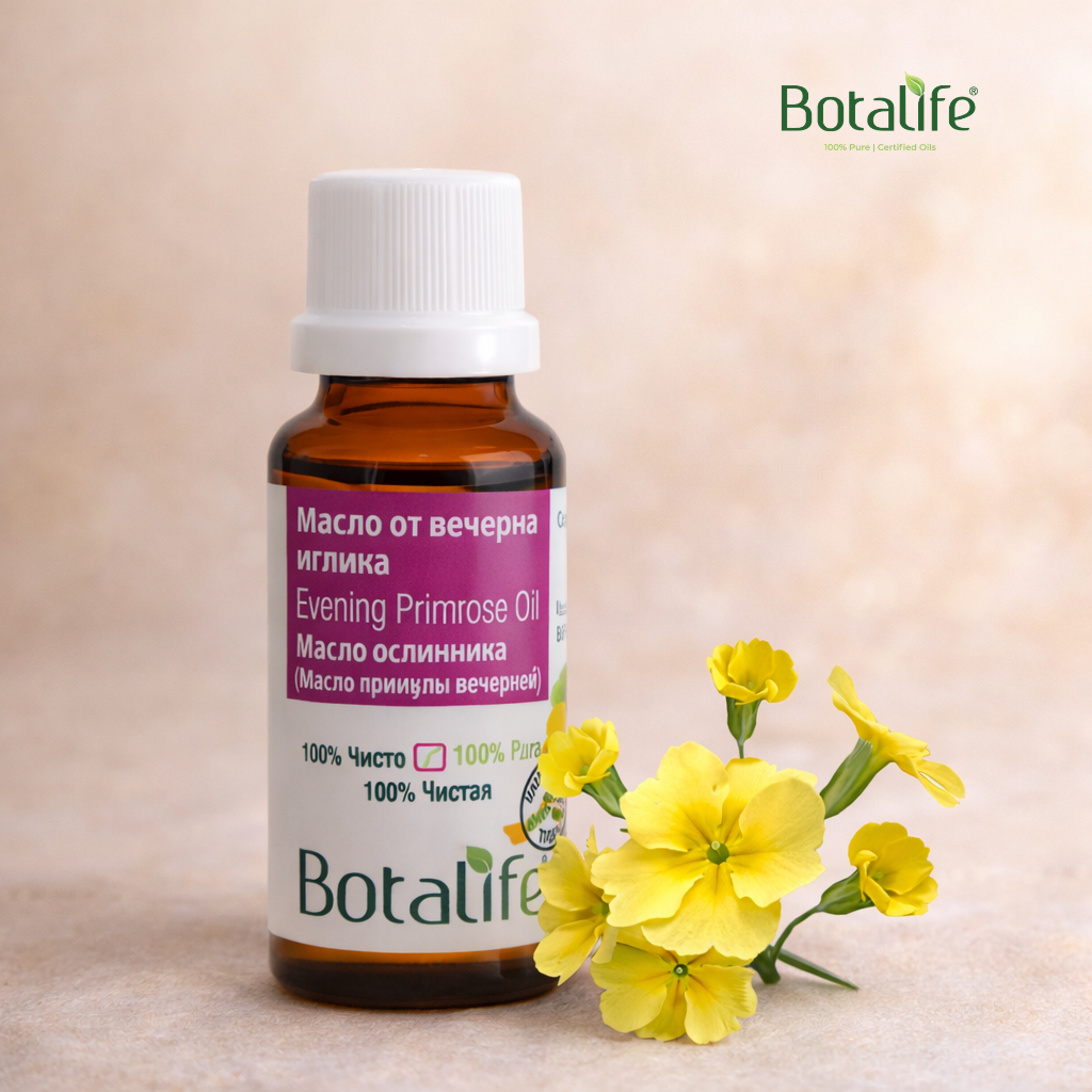 Научни изследвания за ползите на маслото от вечерна иглика - бутилка BotaLife с масло от вечерна иглика и цветя, цена и натурална козметика