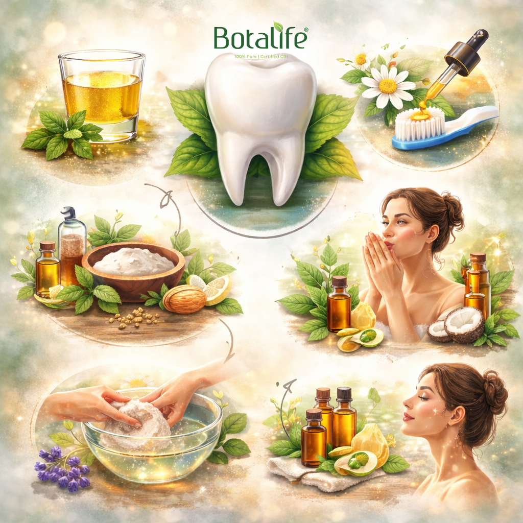 🦷 Как да се грижим за зъбите си натурално с етерични масла? – естествени средства с етерични масла като черен кимион, риган, чаено дърво и кокосово масло