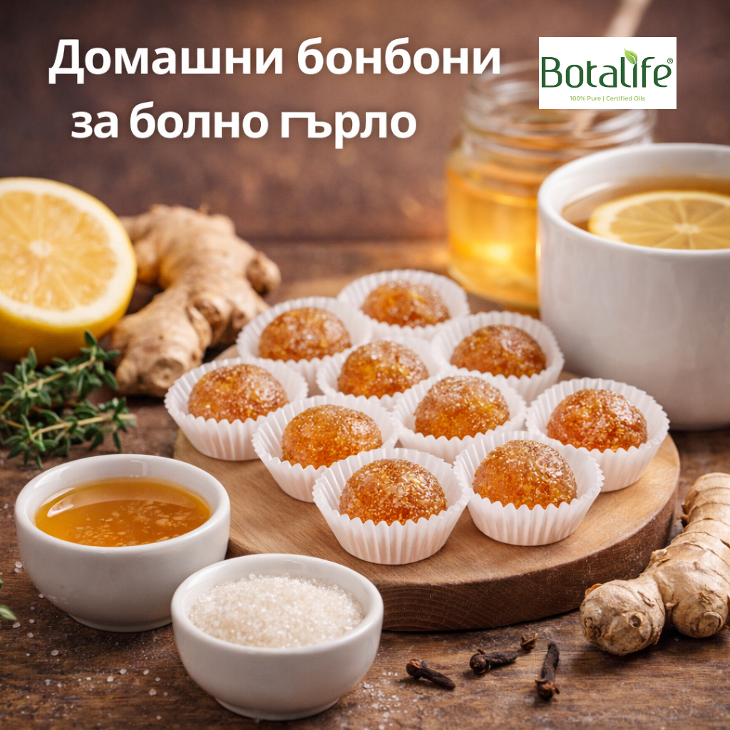 Как да си направим домашни бонбони за болно гърло и кашлица? Домашни бонбони с мед, джинджифил, лимон и етерични масла за кашлица