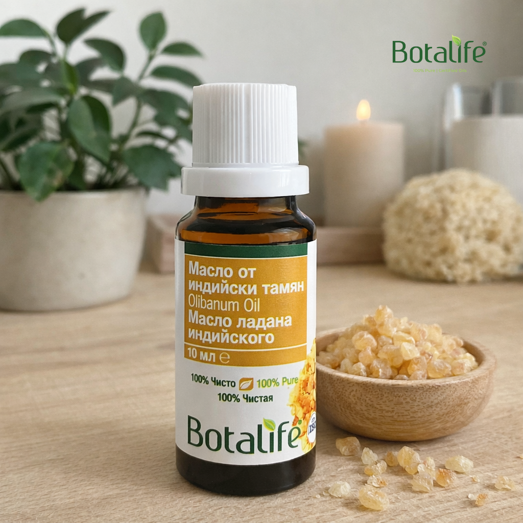 Масло от тамян Boswellia serrata – при възпаление и рак, бутилка етерично масло от индийски тамян Botalife