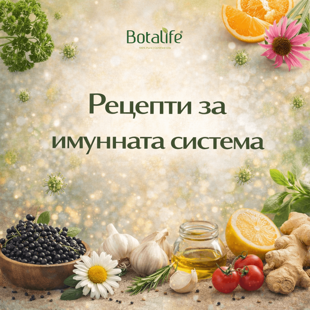 Рецепти за имунната система с етеричните масла на Botalife - натурални съставки като чесън, джинджифил, лимон и етерични масла
