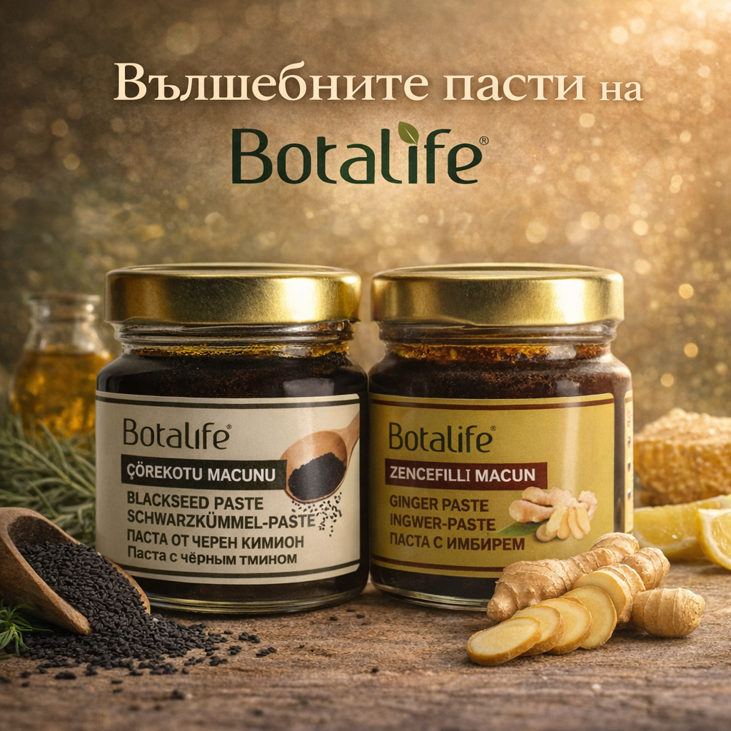 Вълшебните пасти на Botalife – паста от джинджифил и паста от черен кимион с натурални масла и подправки, масло от черен кимьон цена и етерични масла