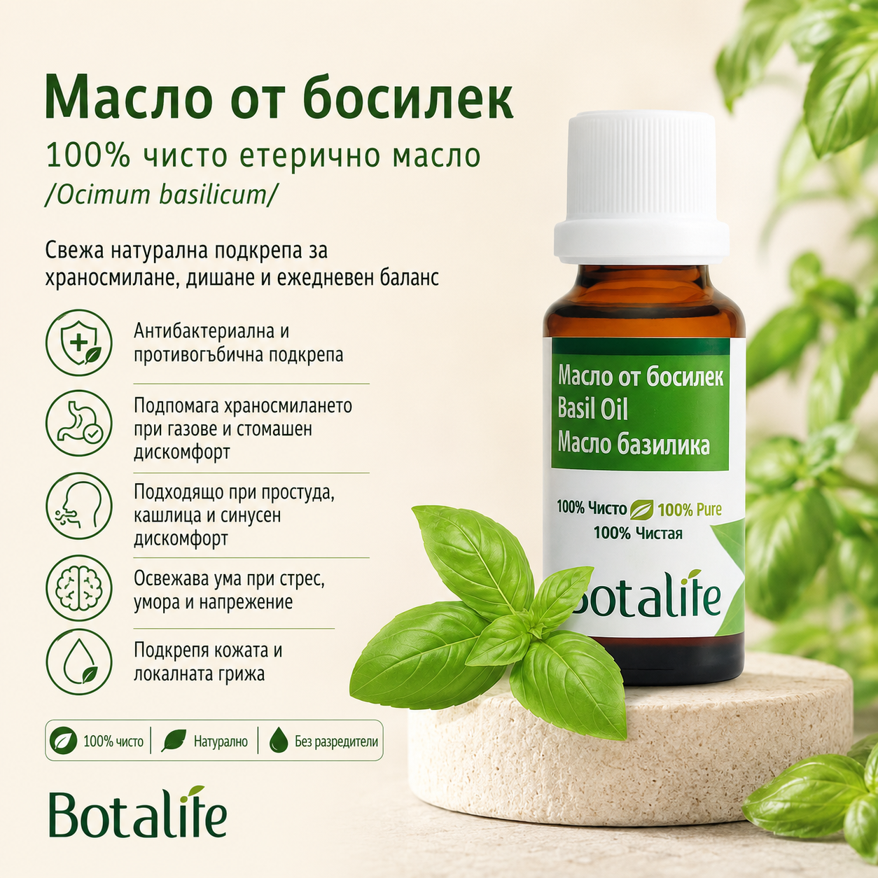Етерично масло от босилек, 10 мл