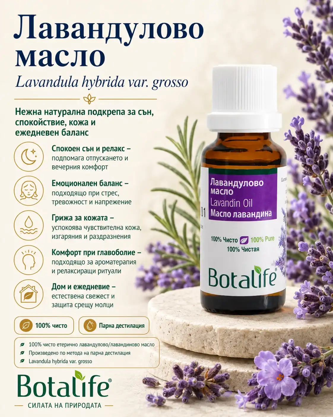 Етерично масло от лавандула, 20 мл