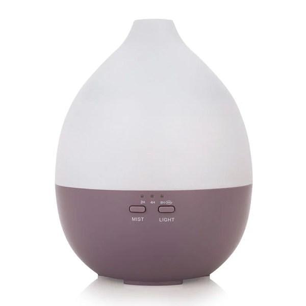 Арома Дифузер Алба лилаво и светлини 300 мл. с таймер, ултразвуков дифузер за етерични масла, ароматерапия, масло от черен кимион, рициново масло