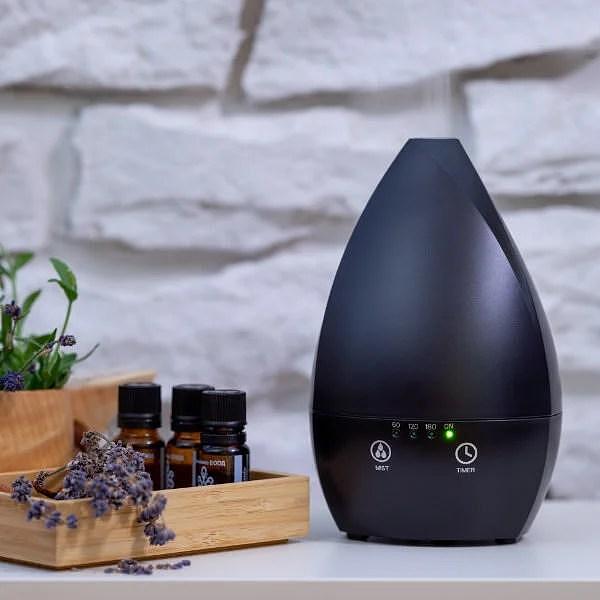 Арома дифузер Black Vase с етерични масла (лавандула), дифузер за етерични масла, ароматерапия, масло от черен кимион, цена