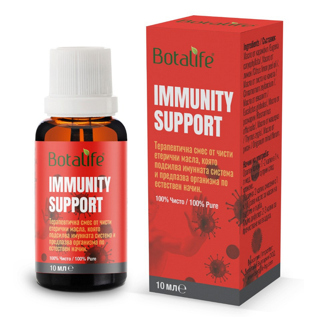 Бленд IMMUNITY SUPPORT натурален етеричен бленд за укрепване на имунитета, дифузер, етерични масла, черен кимион, риган, тамян, евкалипт, цена
