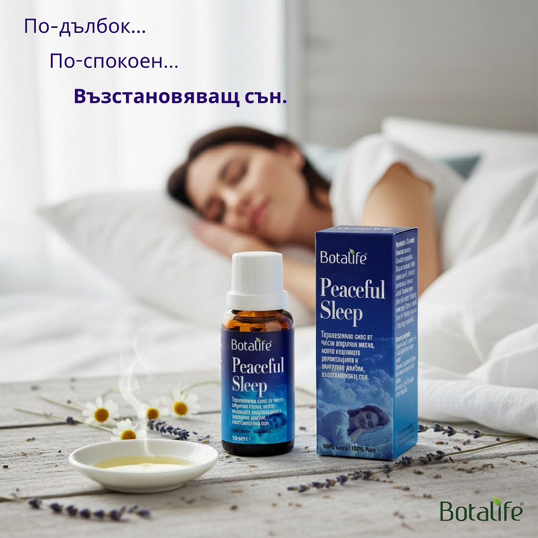 Бленд PEACEFUL SLEEP – етерични масла за релаксация и възстановяващ сън, ароматерапия с лавандула, тамян и натурални масла, цена и мнения