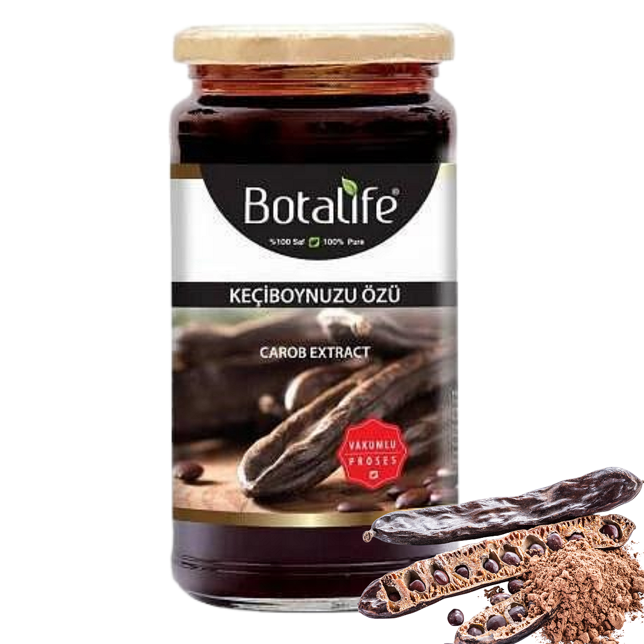 Екстракт от плодове на рожков, 640 г - Боталайф буркан с рожков екстракт, подходящ за костна система, антиоксидант, спорт