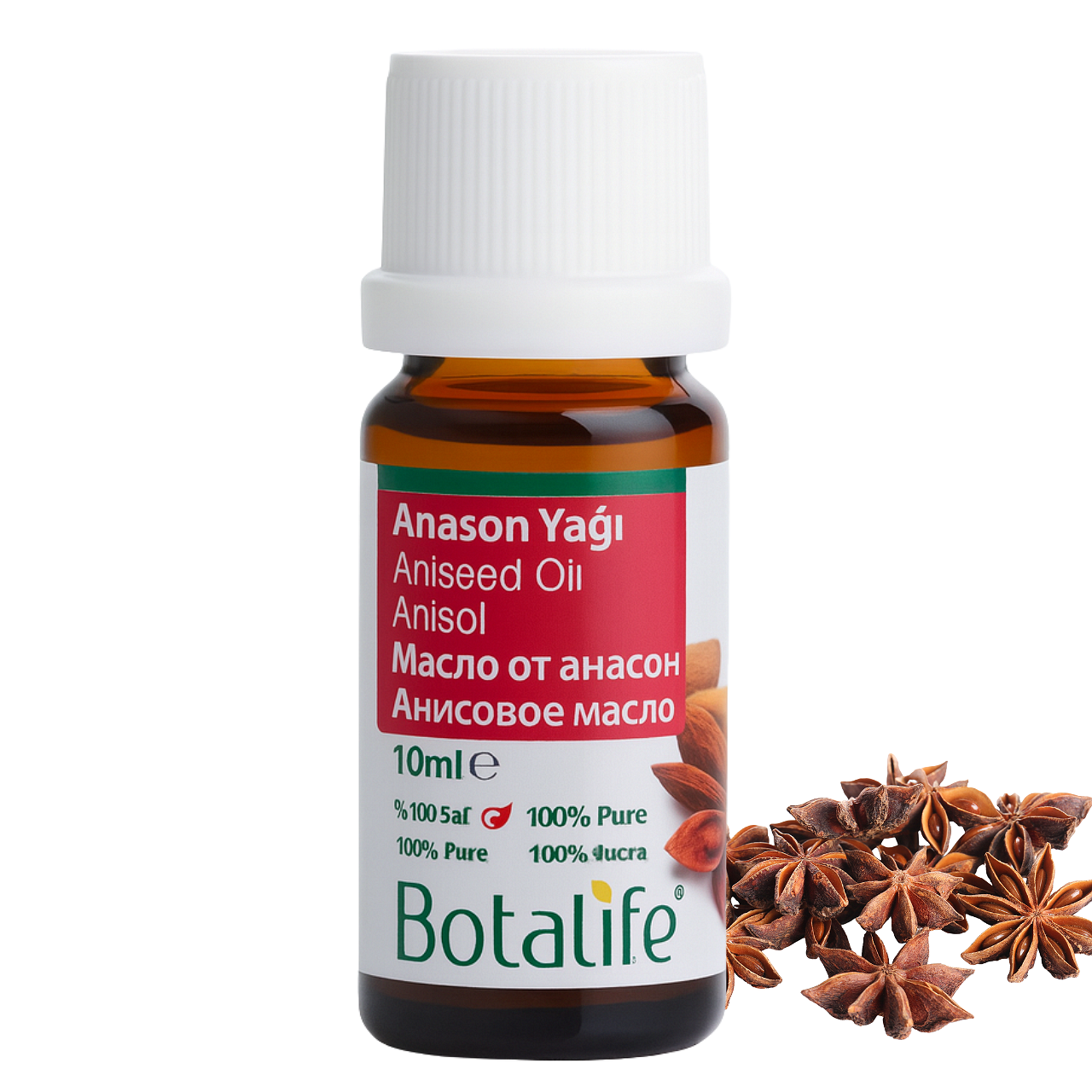 Етерично масло от анасон, 10 мл - Botalife бутилка анасоново масло с целия списък етерични масла и натурални продукти за ароматерапия