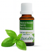 Етерично масло от босилек, 10 мл - бутилка Botalife с пресен босилек, етерични масла, арома дифузер, натурална козметика