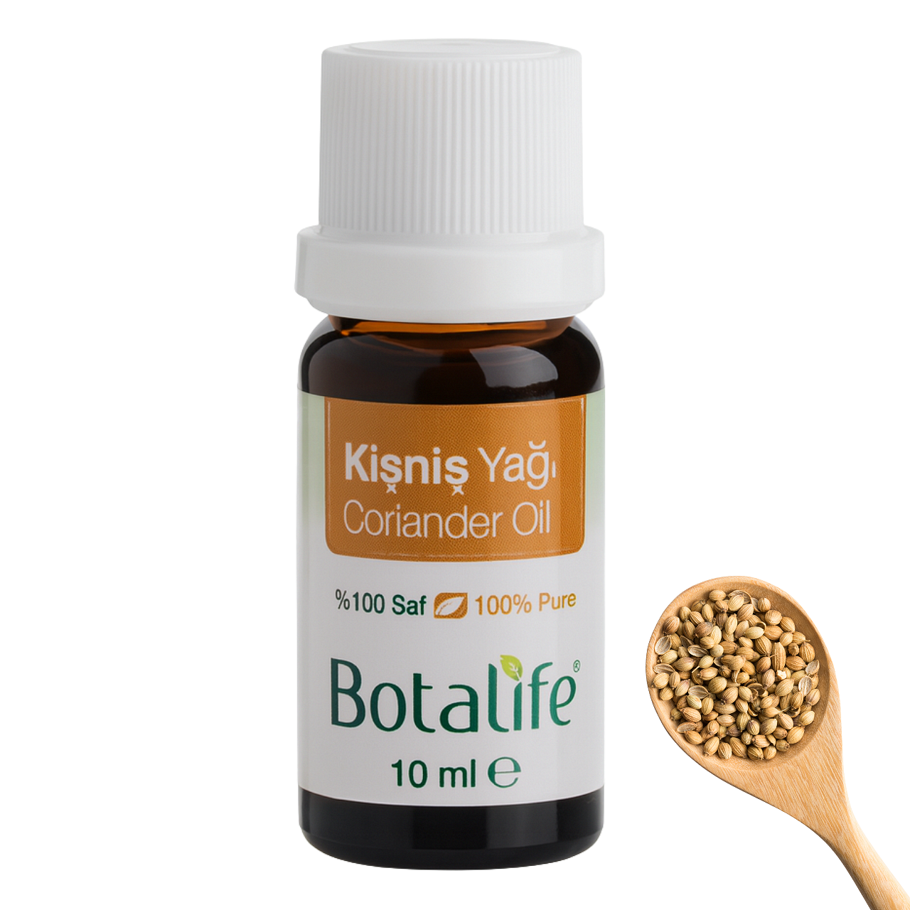 Етерично масло от кориандър, 10 мл - бутилка Botalife с кориандър, ароматерапия, етерични масла, дифузер, натурална козметика