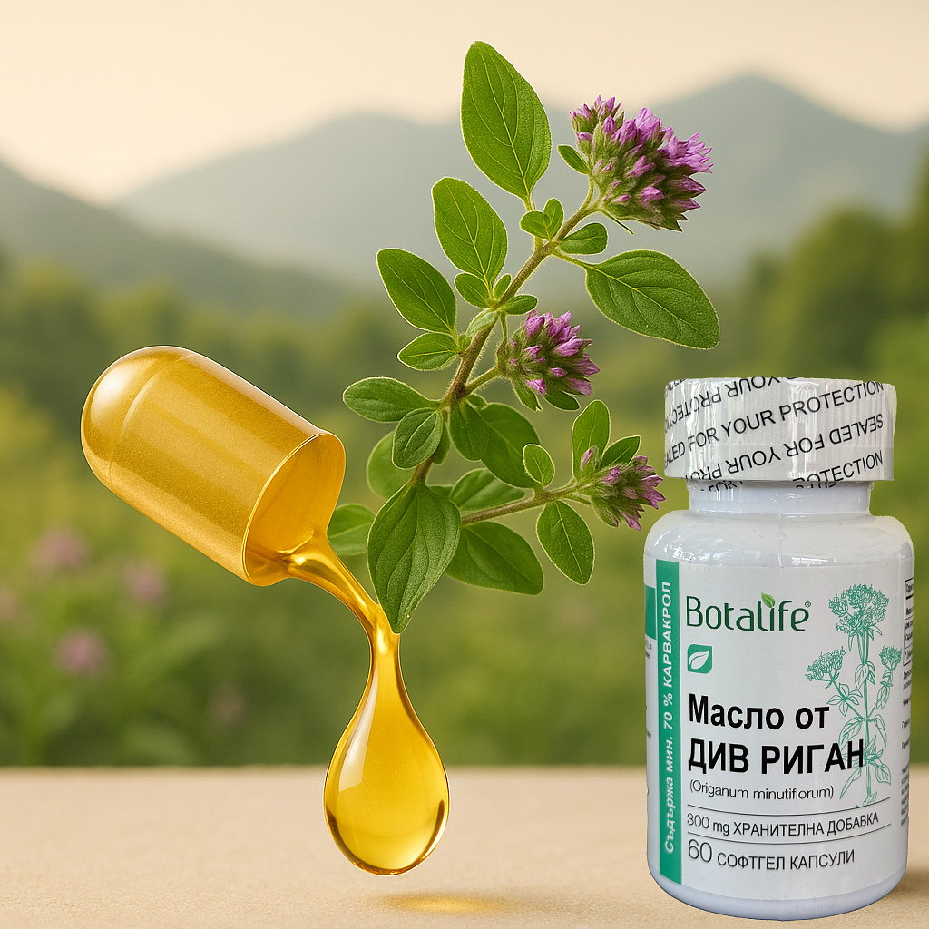 Софтгел капсули Масло от див риган, 300 мг - Botalife софтгел с етерично масло от див риган, натурална добавка за имунитет и дезинфекция